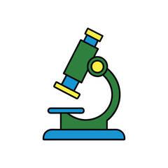 a vector illustration of a  microscope