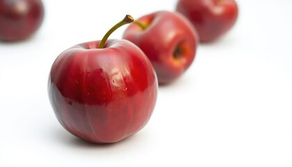 A single, ripe plum isolated on a pure white background, organic, ripe