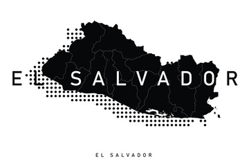 El Salvador map illustration vector