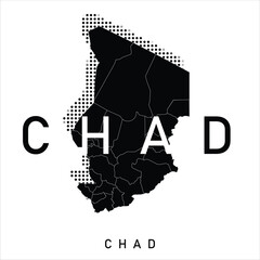 Chad map illustration vector