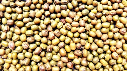 Texture of  green mung beans, blur effect