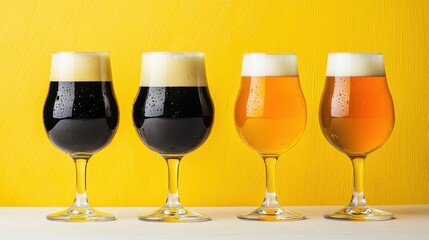 Brewery beer tasting experience quality chaos in vibrant atmosphere close-up view of diverse brews