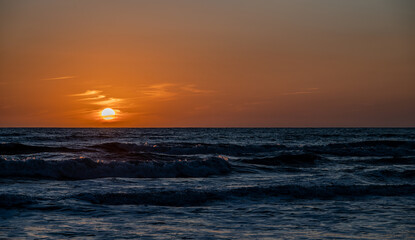 Tyrrhenian Sea. Autumnal sunset