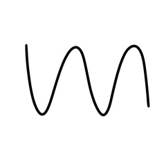 A set of abstract, curved lines forming free-flowing wave and swirl patterns for creative design. A freeform wavy scribble, representing energy, creativity, or abstract motion.