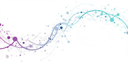 Abstract swirling lines gently flow across a white background in a soft pastel color scheme.. AI Generated