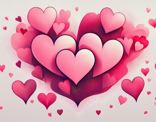 heartwarming pink hearts graphic design creative digital isolated on white background