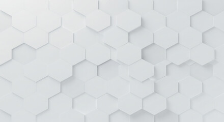 Clean White Hexagon Pattern Background Subtle Light. AI Generated