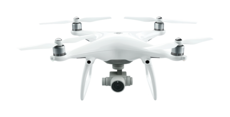 High-tech drone with advanced camera capabilities for aerial photography and exploration in outdoor environments, cut out