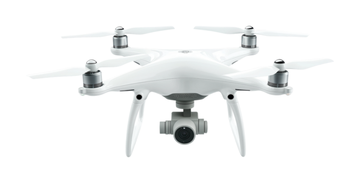 High-tech drone with advanced camera capabilities for aerial photography and exploration in outdoor environments, cut out
