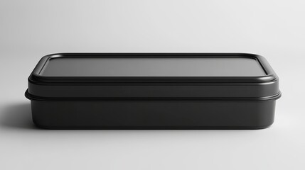 Elegant Black Rectangular Storage Box Container Modern Design Two Tiered Stackable Food Safe Bento Box Kitchenware 3d dark home desk tray case matte  