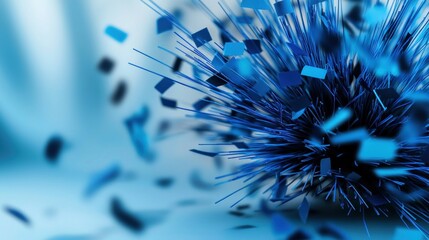 Abstract blue explosion in a soft focus background