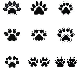 Fototapeta premium paw print icons