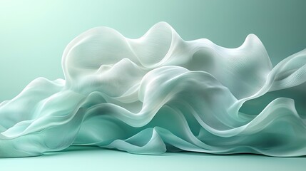 Fototapeta premium Trendy mint-colored abstract background with elegant low contrast waves, reflecting the year's color concept.