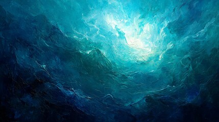 Abstract Underwater Mountain Landscape