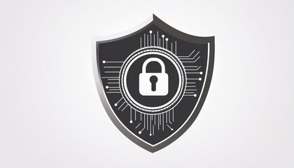 Obraz premium 강력한 보안 시스템을 상징하는 자물쇠와 방패 아이콘
