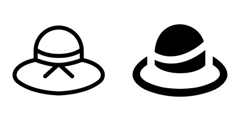 Sun Hat Vector Icon Set – Summer, Fashion & Outdoor Essentials