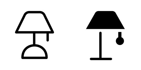 Lamp Vector Icon Set – Lighting, Home  & Interior Essentials