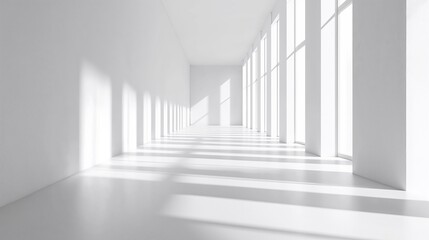 Fototapeta premium Minimalist white digital background with natural light and shadows 