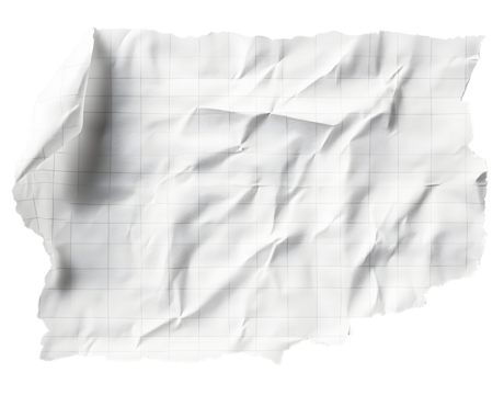 wrinkled white torn checkered paper