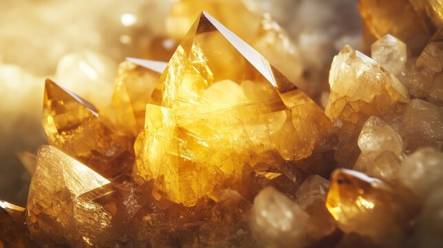 Dazzling clusters of yellow crystals - Powered by Adobe