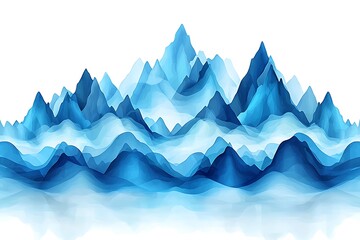 Abstract mountains rise above the horizon