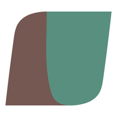 Brown and green parallelogram element