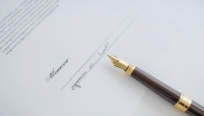 Naklejka premium 고급스러운 만년필과 계약서, 중요한 서명을 연상시키는 이미지