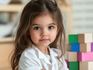 Discover heartwarming images capturing a Child patient playing with toys in a comforting doctors office, designed to ease anxiety and promote positive healthcare experiences Explore visuals
