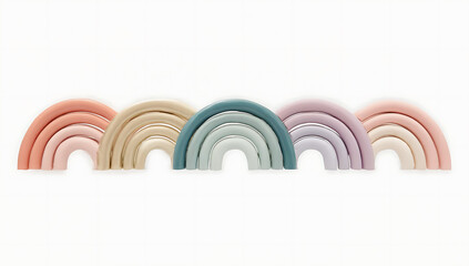 Five Pastel Rainbows in a Row