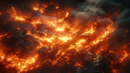 Infernal Blaze Aerial View of Wildfire