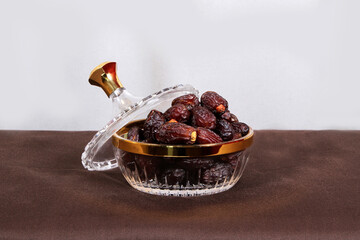 Dates in glass pot dry fruits 