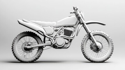 Fototapeta premium White Low Poly Off Road Motorcycle 3D Render