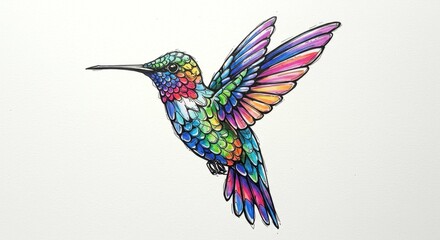 Fototapeta premium Surreal Hummingbird of Stained Glass