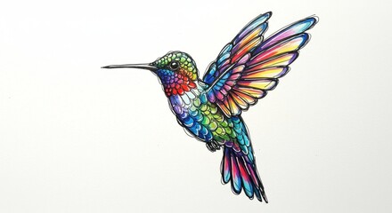 Fototapeta premium Surreal Hummingbird of Stained Glass