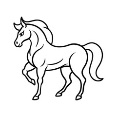 strong horse of a line art
