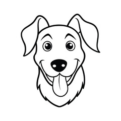 funny dog head line art