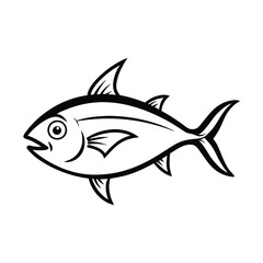 Obraz premium funny tuna fish line art