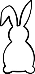 Simple rabbit brush line drawing flat Vector illustration isolated.
Festive rabbit  line drawing.
Abstract bunny line art.
Good for greeting card,poster, banner,leaflet.
Transparent background.