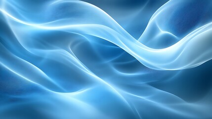 Blue Waves Flowing Abstract Light Forms