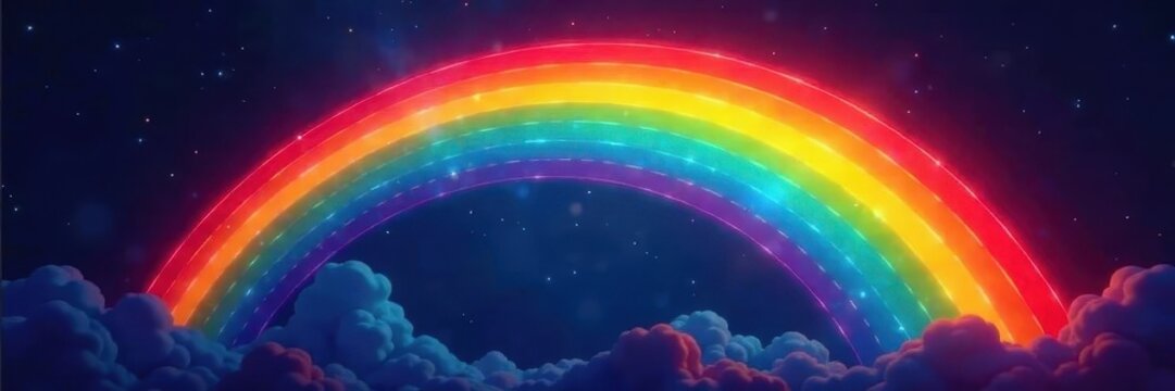 Vibrant rainbow arc, colorful spectrum stripes , stripes, celebratory, bold