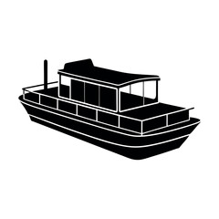 High Resolution Pontoon Black Vector Silhouette for Print
