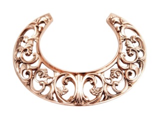 Elegant decorative neckpiece with intricate designs suitable for special occasions and fashion events highlighting craftsmanship, cut out
