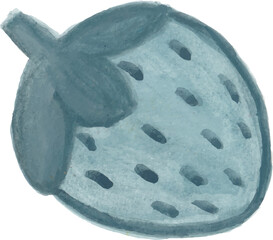 blue strawberry watercolour illustration clipart