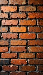 Obraz premium Rough, uneven brick wall texture, aged patina, mortar, texture, light
