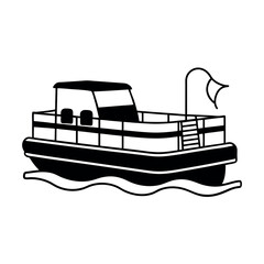 Pontoon Black Vector Silhouette Illustration for Designers
