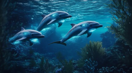 Fototapeta premium Future Technology Dolphin