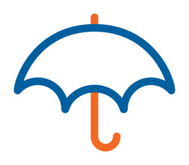 icon of an umbrella representing protection safety or insurance.