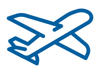 icon of an airplane representing air cargo aviation logistics and international shipping.