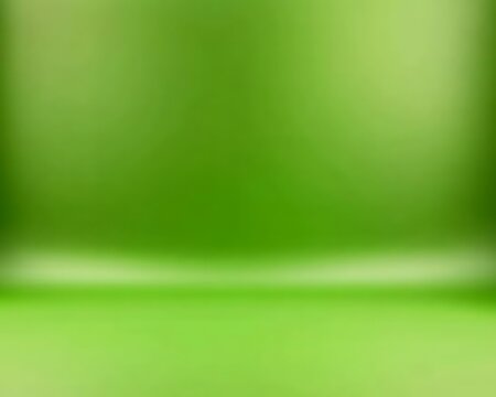 Green studio backdrop with floor and soft background