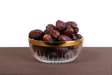 Dates in glass pot dry fruits 